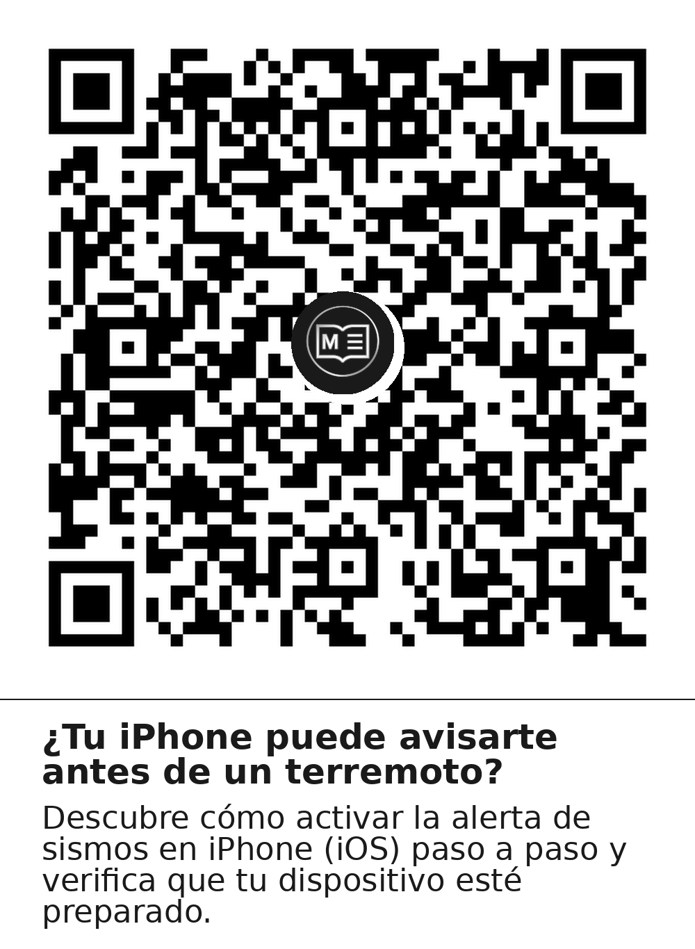 QR ¿Tu iPhone puede avisarte antes de un terremoto?